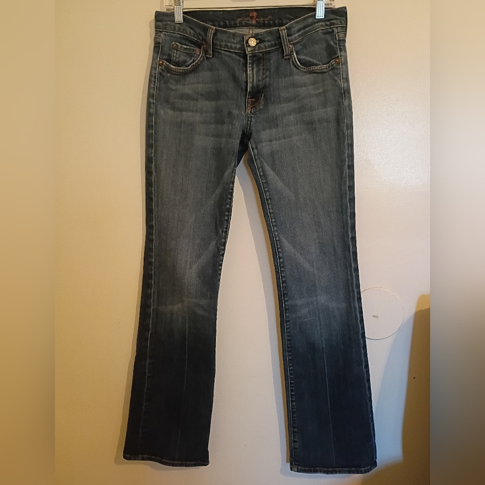 7 For All Mankind‎ Women's Distressed Boot Cut Jeans Sz 30